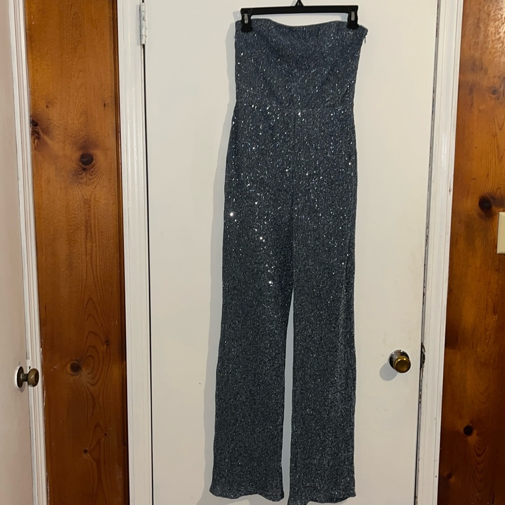Elegant Blue Sleeveless jumpsuit